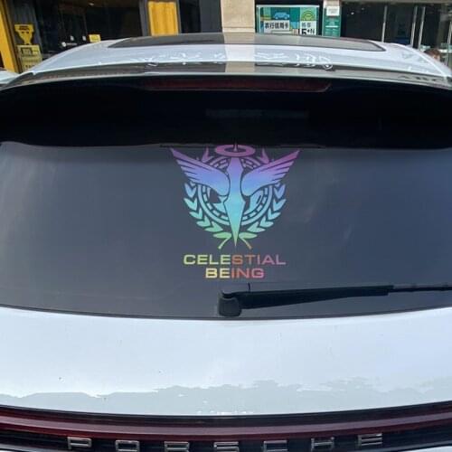 Car Styling Decals Classic Cartoon Anime Robot Auto Front Rear Windshield Door Sticker for CELESTIAL BEING Private Setting Armed