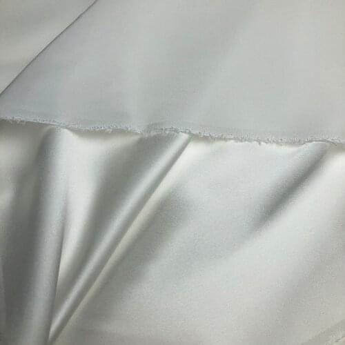 Real Silk 22 MM Off White Spandex Satin Silk Dress Fabric Sewing Accessories Stretch Fabrics for Sewing Clothes by The Meter