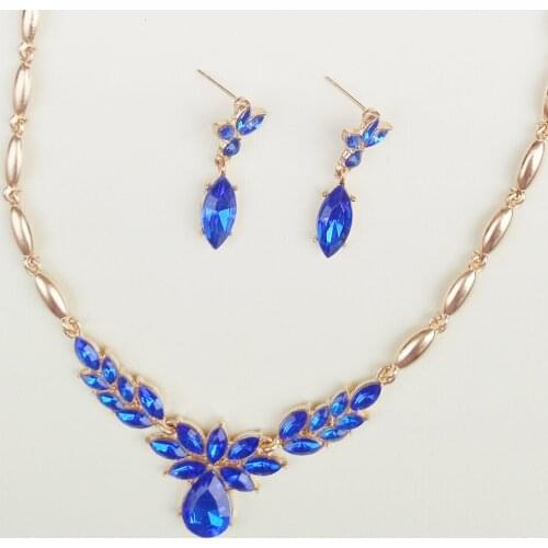 New Fashion Two-piece Wedding Jewelry Sets Women Water Drop Necklace Earrings Jewelry Sets fast sent wholesale dropship ping