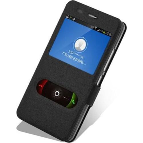 Open window PU Leather Phone Case For ZTE Voyage Plus Flip case Back Cover case S2014 phone Bag case VoyagePlus shell cover