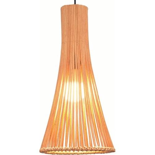 South Asian Bamboo Horn Vase Dining Room Pendant Lamp Japanese Restaurant Pendant Lights Country Rustic Hanging Lamps