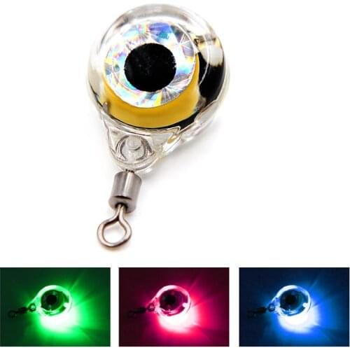 1pc Mini LED Underwater Round Eye Fishing Lamp Bait Lights For Squid Ribbonfish Saltwater Boat Night Fishing Attcating Supplies