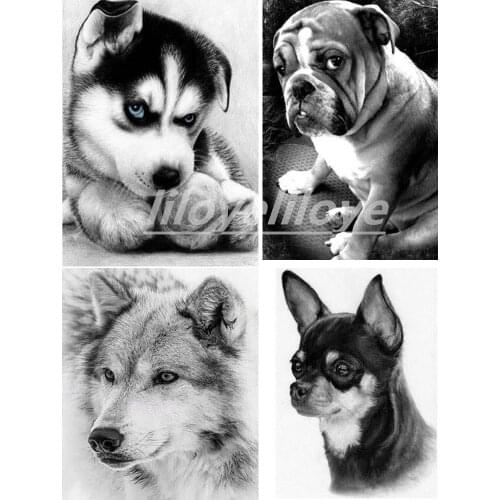 Full Square/Round 5D DIY Diamond Painting Chihuahua Bulldog Pictures 3D Embroidery Mosaic Cross Stich Kits Stickers Decor DF531