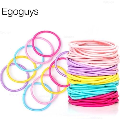 10PCS Girls Candy Colors Nylon Elastic Hair Bands Children Rubber Band Kids Headband Scrunchie Fashion Hair Styling Accessories