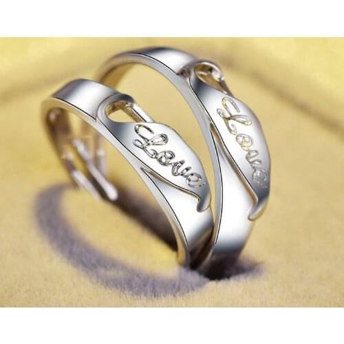 S925 Silver Couple Ring Korean Fashion Cute Rings for Women Men Couple Ring Opening Adjustable Engagement Ring Free Shipping