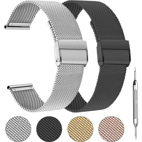 Milanese Watchband 12mm 14mm 16mm 18mm 20mm 22mm 24mm man/women Universal Stainless Steel Metal Watch strap