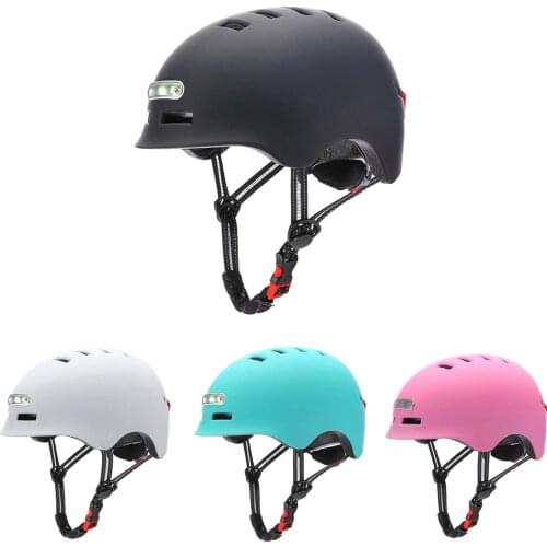 M Size Waterproof Cycling Helmet with Light Electric Scooter Bicycle Motorcycle Balance Bike Night Flashing Light Riding Helmet