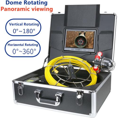 9 inch Pipe Inspection Video Camera Drain Sewer Pipeline Industrial Endoscope support 360 Degree Rotating Camera 30M
