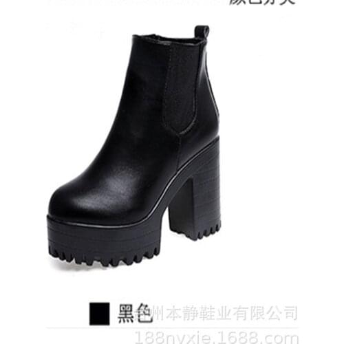 2021 Botas Mujer Fashion Women Boots Square Heel Platforms Zapatos Mujer PU Leather Thigh High Pump Boots Motorcycle Shoes