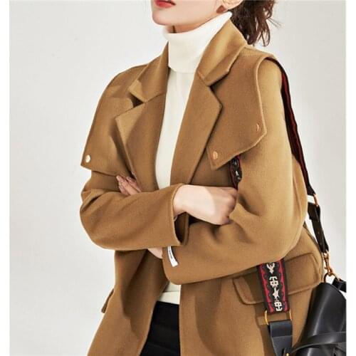 Winter 100% Wool Coat Double Faced Woolen Korean Women Clothing Coats and Jackets Female Outwwear Manteau Femme Hiver WPY1900