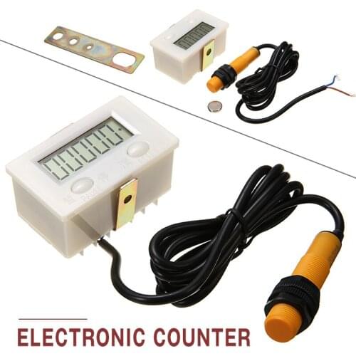 1pc LCD 5 Digit Digital Electronic Counter Punch Magnetic Induction Proximity Switch Mini Digital Counter