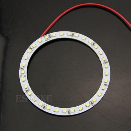 2 Pcs 100mm 33-SMD LED Bright White Car Angel Eyes Ring Light Lamp DC 12V