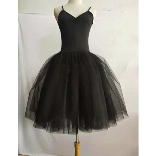 2021 Disfraz de Ballet de cisne blanco negro para mujer, Traje de Ballet sin mangas para adultos y niños, Espalda descubierta