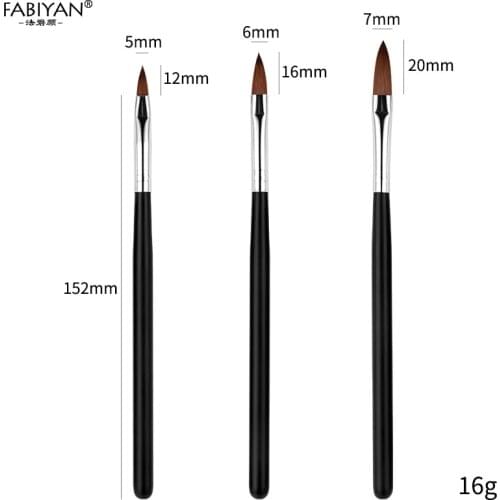 3Pcs/Set Nail Art Acrylic UV Gel Builder Painting Dotting Pen Carving Tips Black Wooden Handle Carved Flowers Manicure Tools