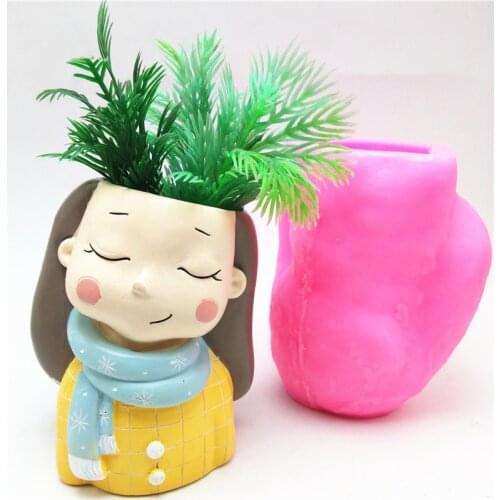 3D beauty flowerpot silicone mold fondant cake mold resin plaster chocolate candle candy mold free shipping