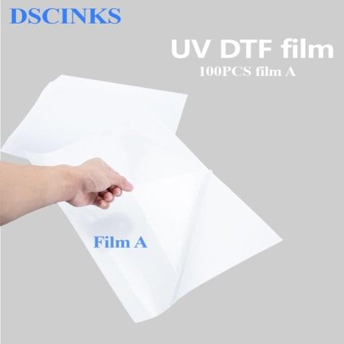 95U A3 uv DTF film A 100PCS ( only film A ) Stick to phone case metal glass Irregular Shape surface UV Transfer Film DTF printer