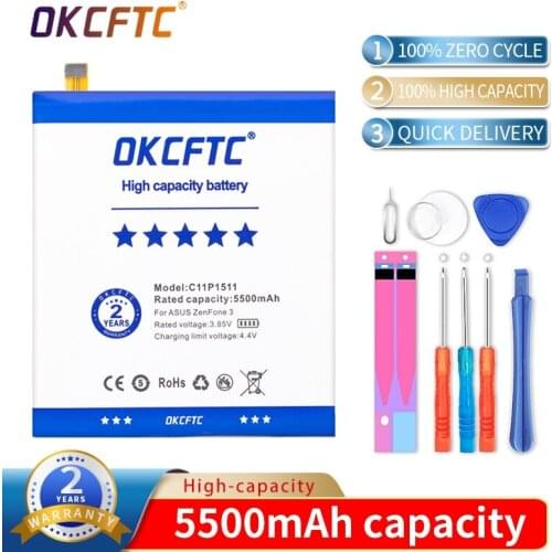OKCFTC C11P1511 5500mAh Battery For Asus ZenFone 3 ZenFone3 ze552kl z012da/e Batteries