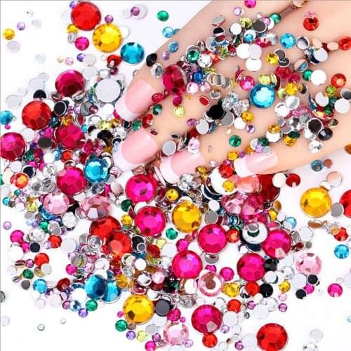 5mm/6mm/8mm Acryl shiny round Flatback Rhinestone Wedding appliques children scrapbook DIY Manicure Ornaments SF48