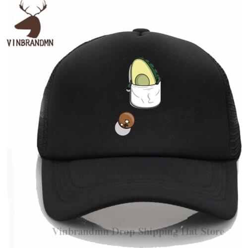 Lifesome Cartoon Avopocket Baseball hat avocados Bucket hats foodie nutrition fruit hats Funny Cute Fashion avocado Hip Hop hats