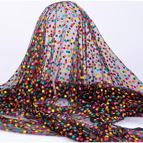 Colorful Dot Net Fabric fabric stage cosplay wedding background DIY sewing doll gauze