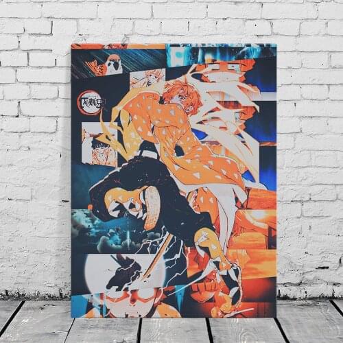 Demon Slayer Kimetsu no Yaiba Zenitsu Anime Decoration Home Decor Canvas Painting Living Room Wall Art Pictures Posters Prints