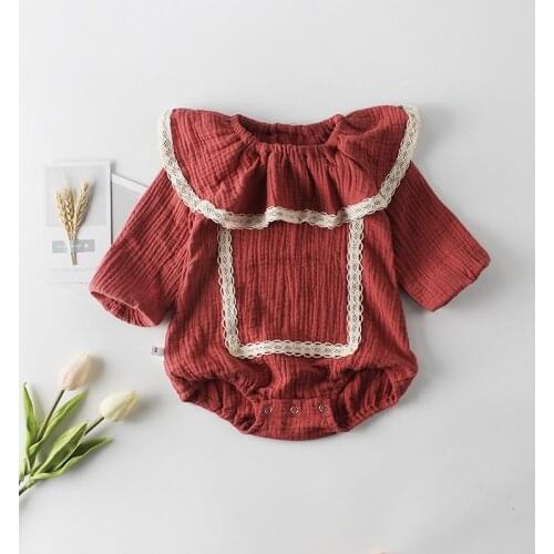 Baby Girls Romper Newbron Kids Fashion Cotton Linen Long Sleeve Overalls Toddler Baby Jumpsuit Infant Casual Body Clothes 6-24M