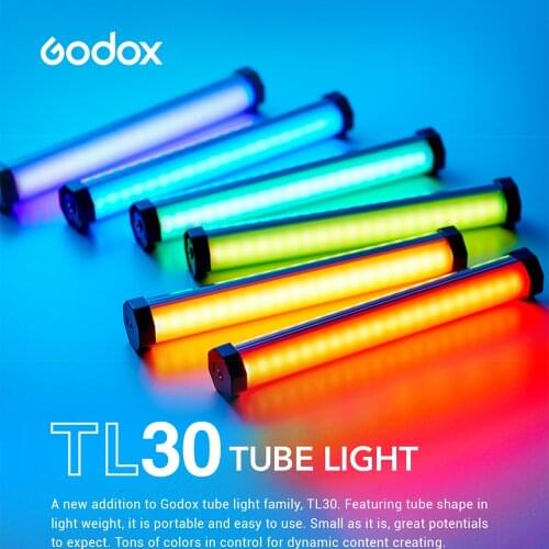 Godox TL30 RGB LED Tube Light Handheld Photography Lighting Stick 2700-6300K Pavo Tube with APP Remote Control for Photo Video