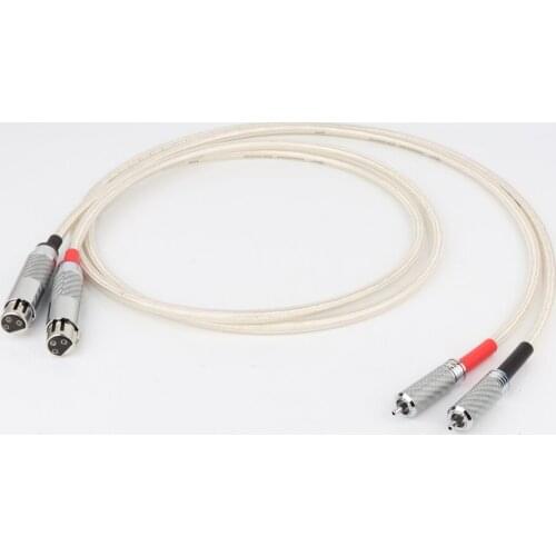 Hi-end Silver plated RCA to XLR male Adapter audio hifi cable Carbon fiber RCA male to carbon fiber XLR female