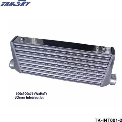 Intercooler (600*300*76 mm) Universal Turbo Aluminum Intercooler 600x300x70mm Front Mount Outlet 63MM/2.5" TK-INT001-2