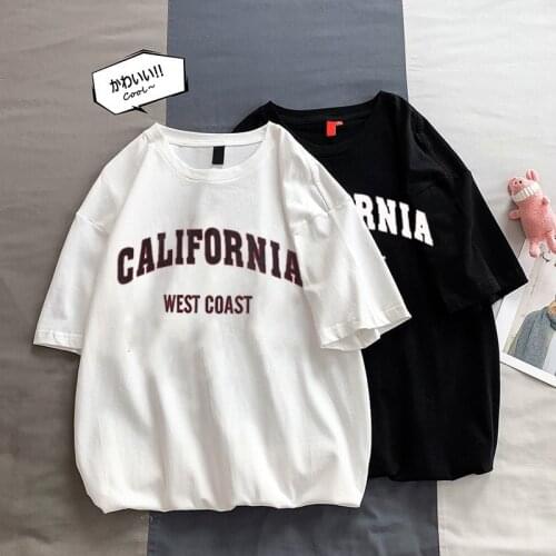 California West Coast Summer T Shirt Women Tee Shirt Femme T-shirt Short Sleeve Funny Tshirt White Camisetas Mujer