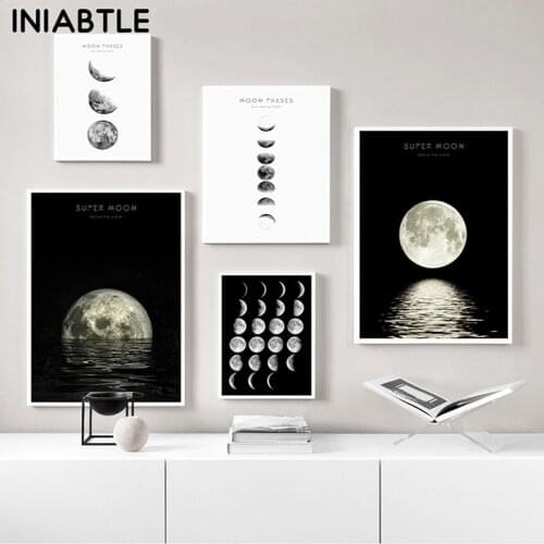 Moon Phase Canvas Posters and Prints Minimalist Luna Decoration Pictures Wall Art Abstract Painting Nordic Modern Home Decor