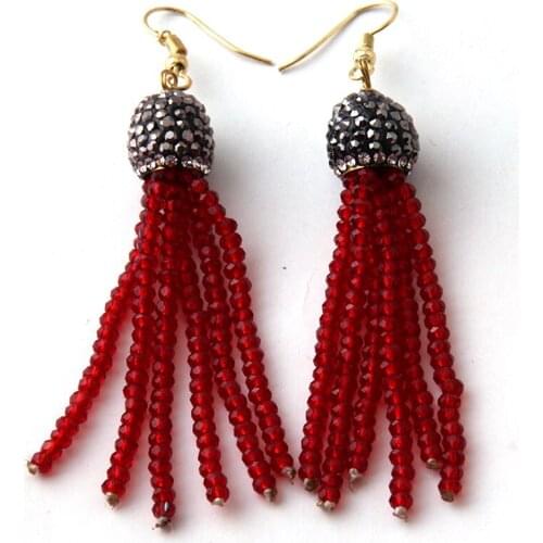 Fashion Crystal Tassel drop Pendant Women Earring Free shipping