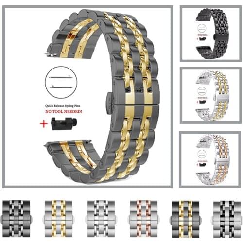 Stainless Steel Strap for GarminActive/GarminMove 3 20mm 22mm Wristband for Garmin Venu Watch Band Metal Classic Wrist Bracelet