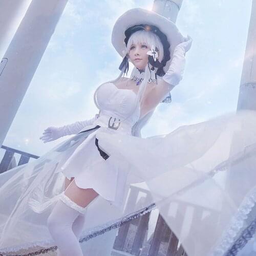 Game Azur Lane Illustrious Costume Summer Dress Halloween Cosplay Dress Hat Christmas Carnival Fancy Party Suits
