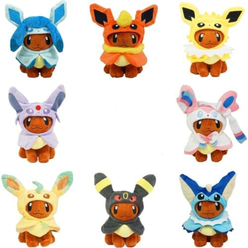 Pokemon 30cm Pikachu Vaporeon Eevee Jolteon Umbreon Espeon Sylveon Plush Toy Soft Stuffed Peluche Dolls Gift for Kids' Christmas