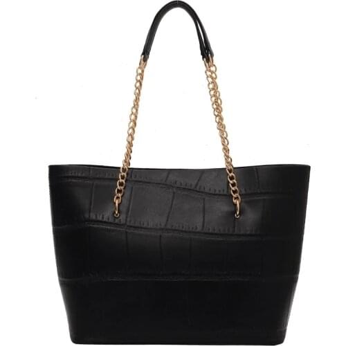 Luxury women big Tote PU Leather Trends Brand Designer female handbag Travel chain Shoulder Bag large Capacity Shopping bags
