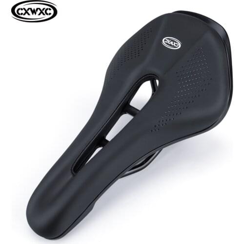 MTB/Road Bicycle Bike Saddle Seat Road Bikes Cushion Hollow Breathable Cycling Seat Shockproof Bicycle Air Guide Groove Saddle