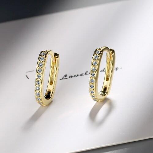 925 Sterling Silver Huggie Hoop Earrings for Women with Gold Plated Cubic Zirconia Rainbow Earrings Statement Jewelry Gifts