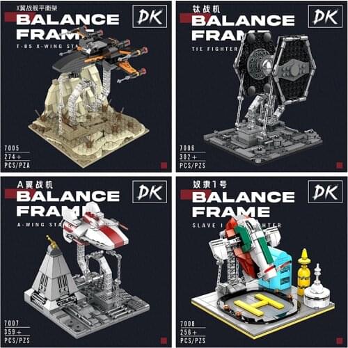 In Stock MOC Tech Tensegrity Falcon X-wing Spaceship Fighter Battleship Aircraft Balance Building Blocks Toys Children Gifts