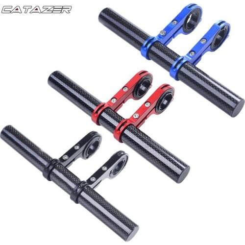 Carbon Fiber Bicycle Handlebar Extender Mountain Bike MTB Speedometer Mount Headlight Flashlight Lamp Holder Handlebar Expander