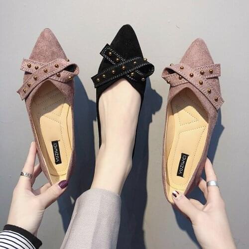 2020 spring new women flat shoes Shallow mouth pointed Comfortable non-slip elegant daily dating platform women shoes U25-02