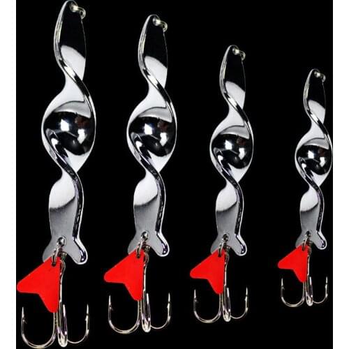 WALK FISH 1PCS 10g 14g 21g 28g Rotating Metal Spinner Spoon Fishing Lure Hard Baits For Trout Pike Pesca Peche Treble Hook