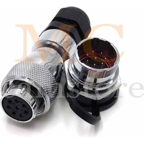 WS20 8pin Metal Power Connector, Electrical Waterproof Power Plug Socket, Aviation Partition connector