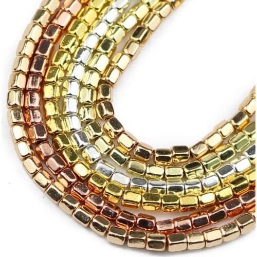 3mm Gold Silvers Natural Stone Pentagon Hematite Charms Loose Spacer Beads For Jewelry Making Diy Bracelet Necklace Accessories