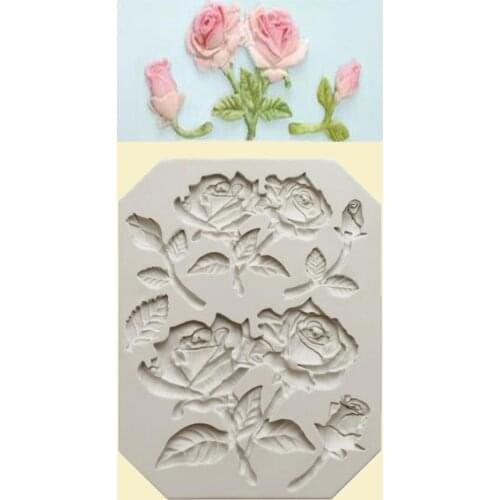 1PC Rose Stems Silicone Mold Fondant Mold Cake Decorating Tools Chocolate Gumpaste Mold X184-J160