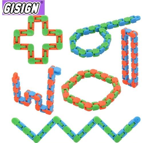 1Pcs Chain Wacky Tracks Snap Click Fidget Toys Anti Stress Kids Autism Snake Puzzles Classic Sensory Antistress Toy