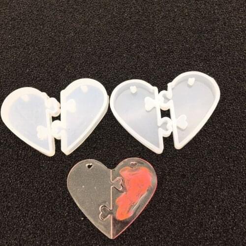 Love locks for lovers Pendant Heart Shaker Silicone Molds Silicone Mold DIY Epoxy Resin Charms Shiny Mold DIY Jewelry Craft Tool