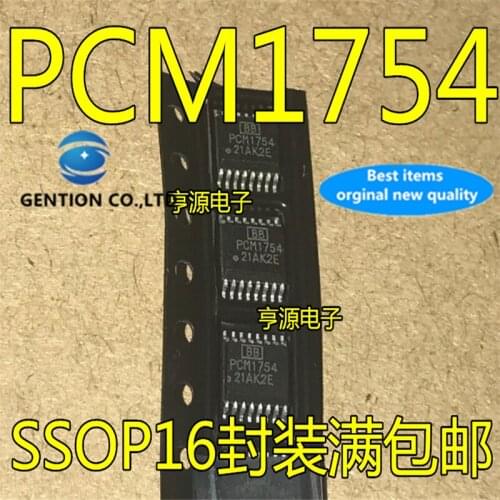 10Pcs PCM1754DBQR PCM1754 SSOP-16 Digital to analog converter chip in stock 100% new and original