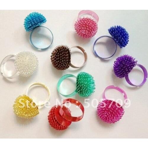 20PCS Mixed Colours Wired 20mm Blooming Flower Rings #20756