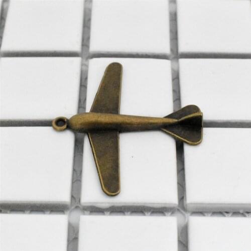 10pcs 48x41mm New Antique Bronze Plated Airplan Charm Pendant DIY Handmade Jewelry Accessories